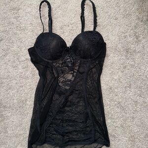 Black Lace Bustier Lingerie NEW